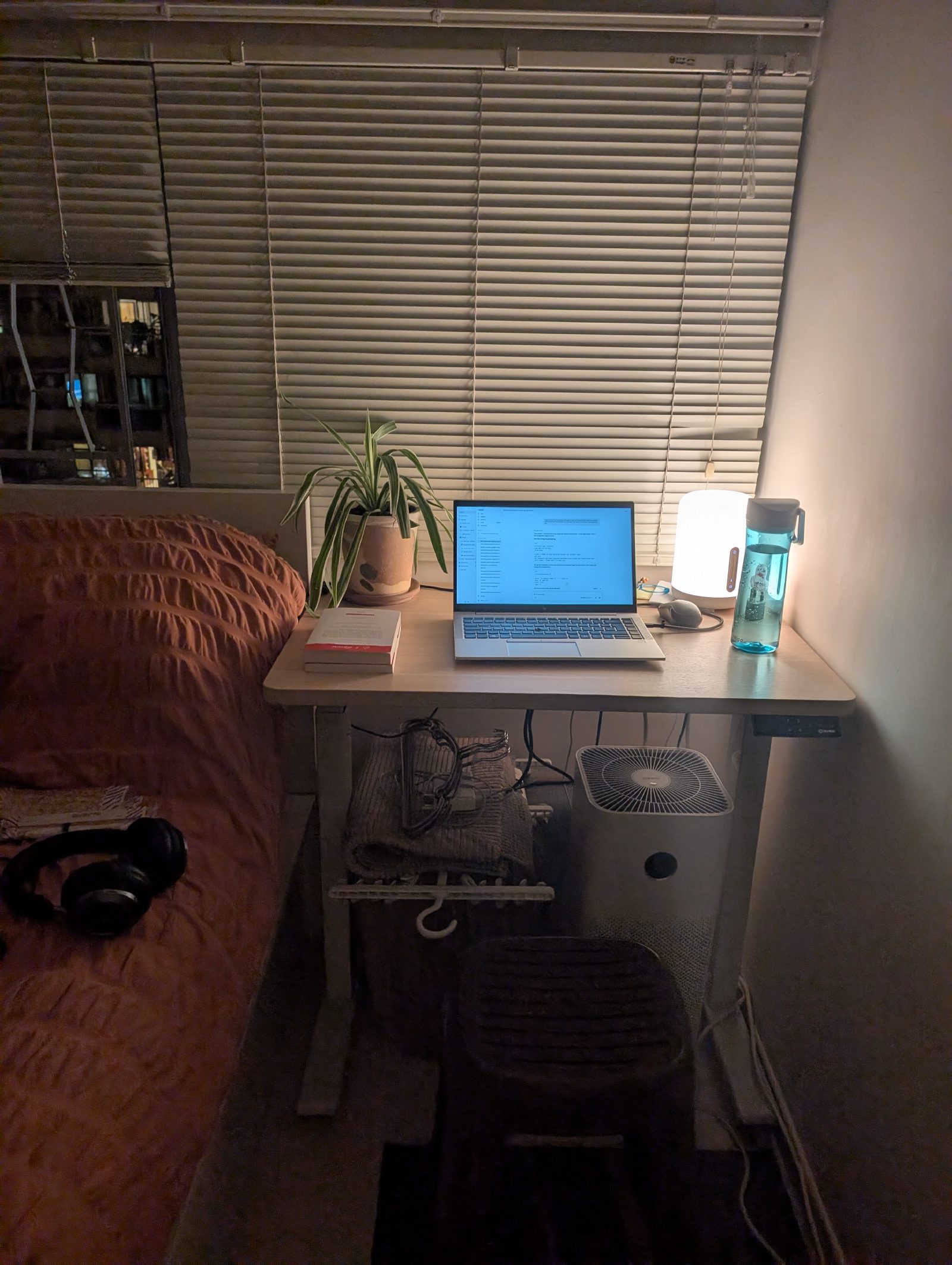 Laptop setup where this blog started taking shape (very cool standing desk)