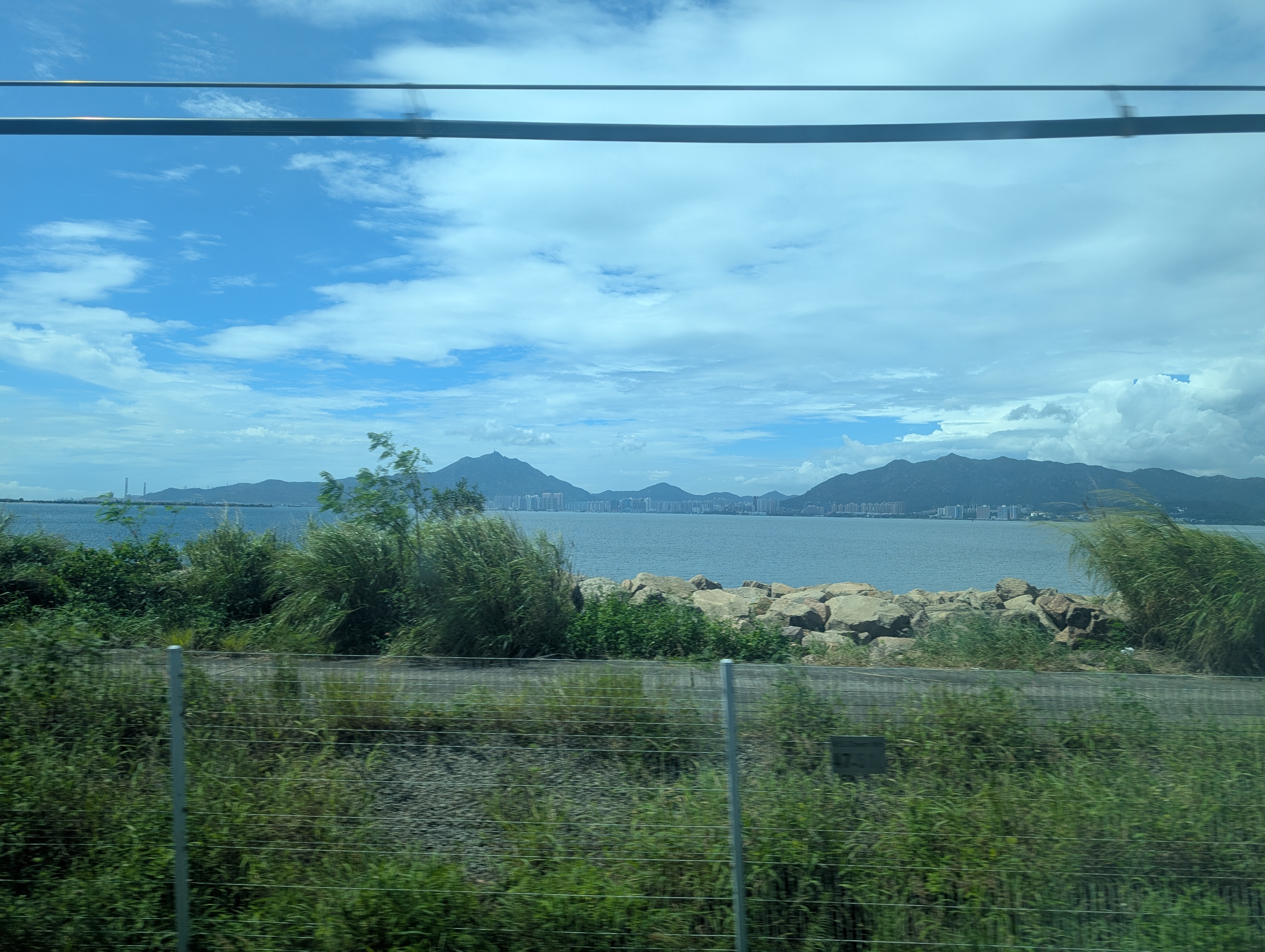View from Airport Express Train to Hong Kong Station