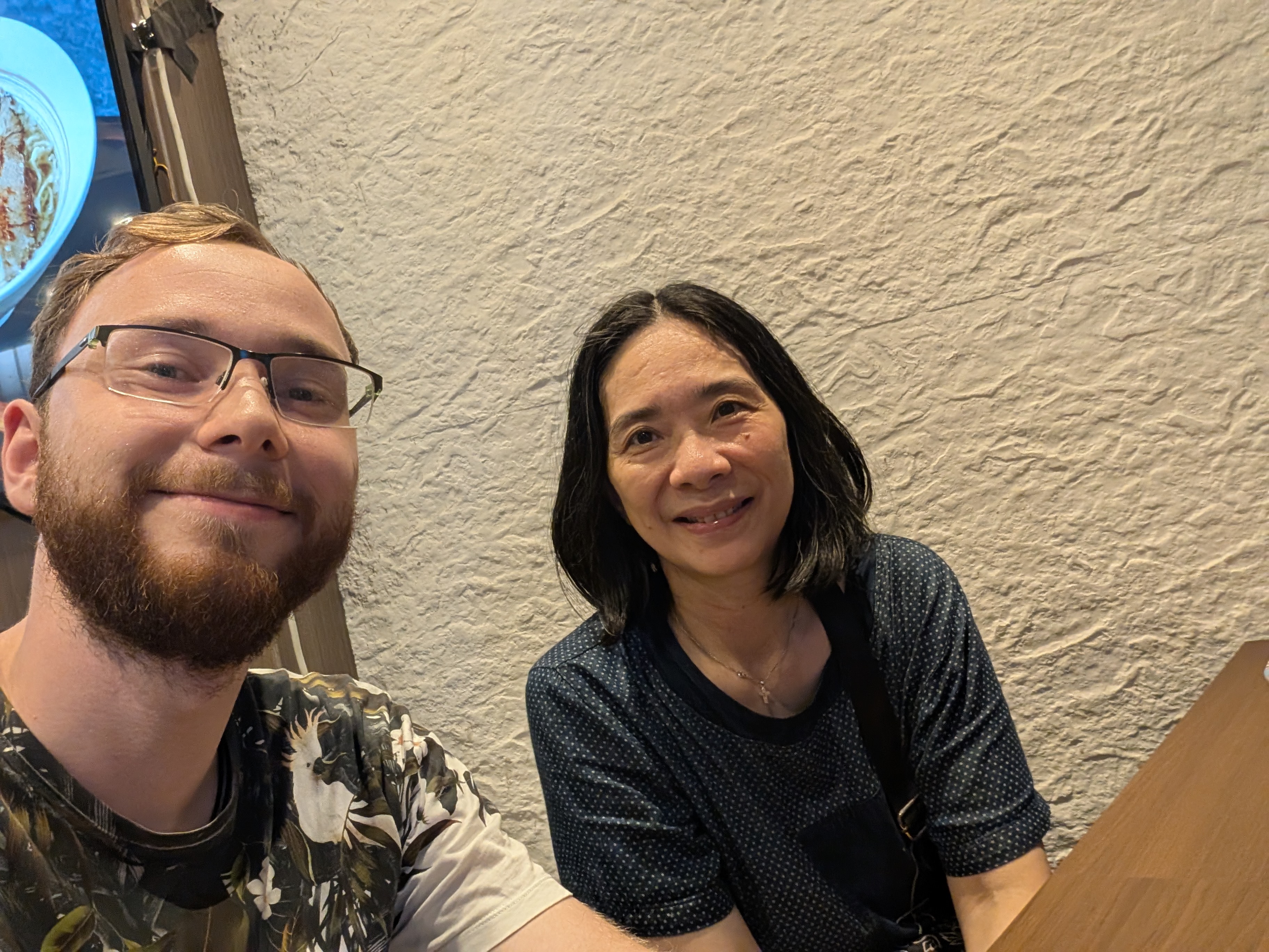 Maureen and I before the food arrived (I should have waited 30 secs and included the food)