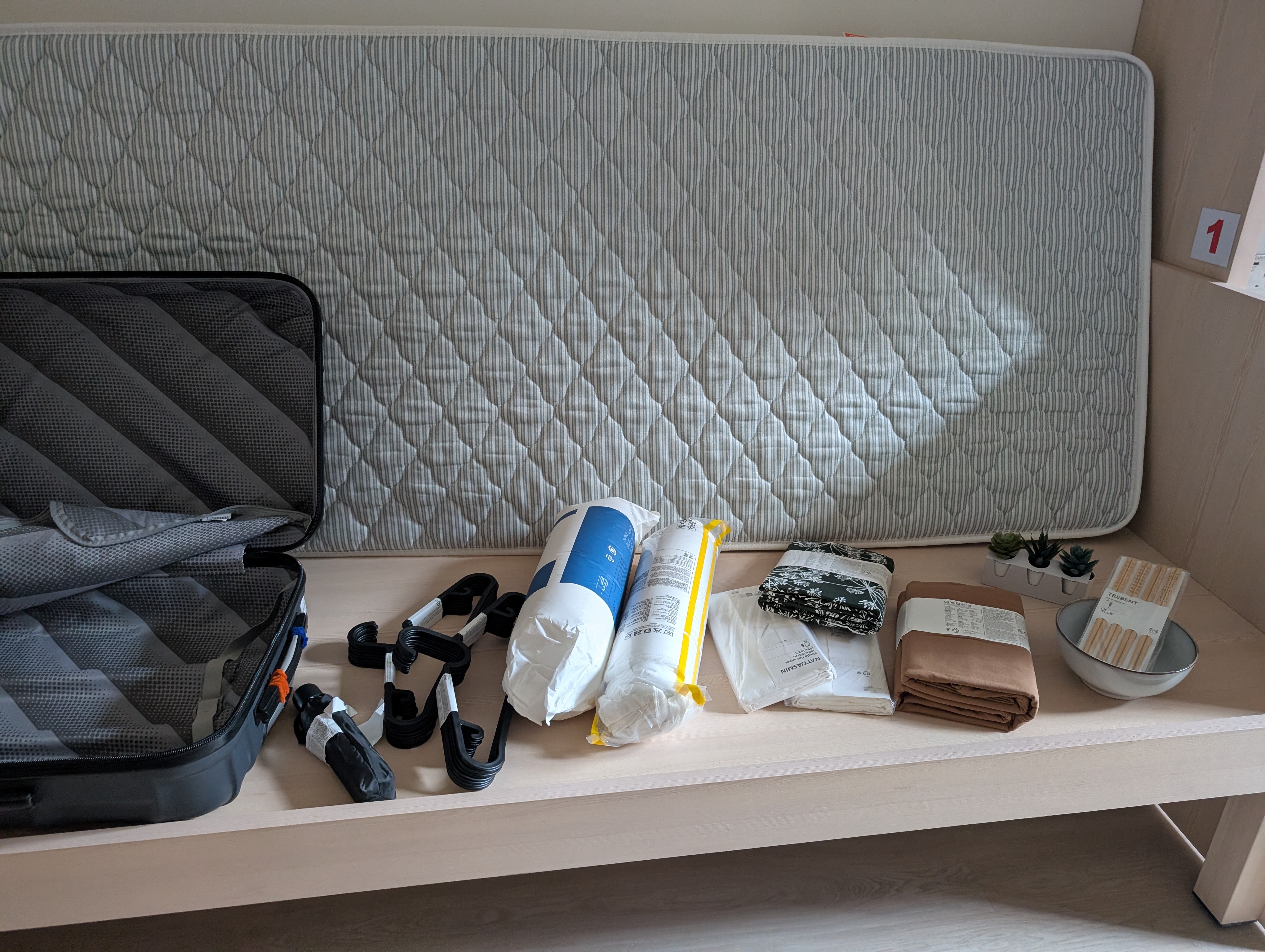 Everything bought from the IKEA trip (yes, there&rsquo;s an umbrella)