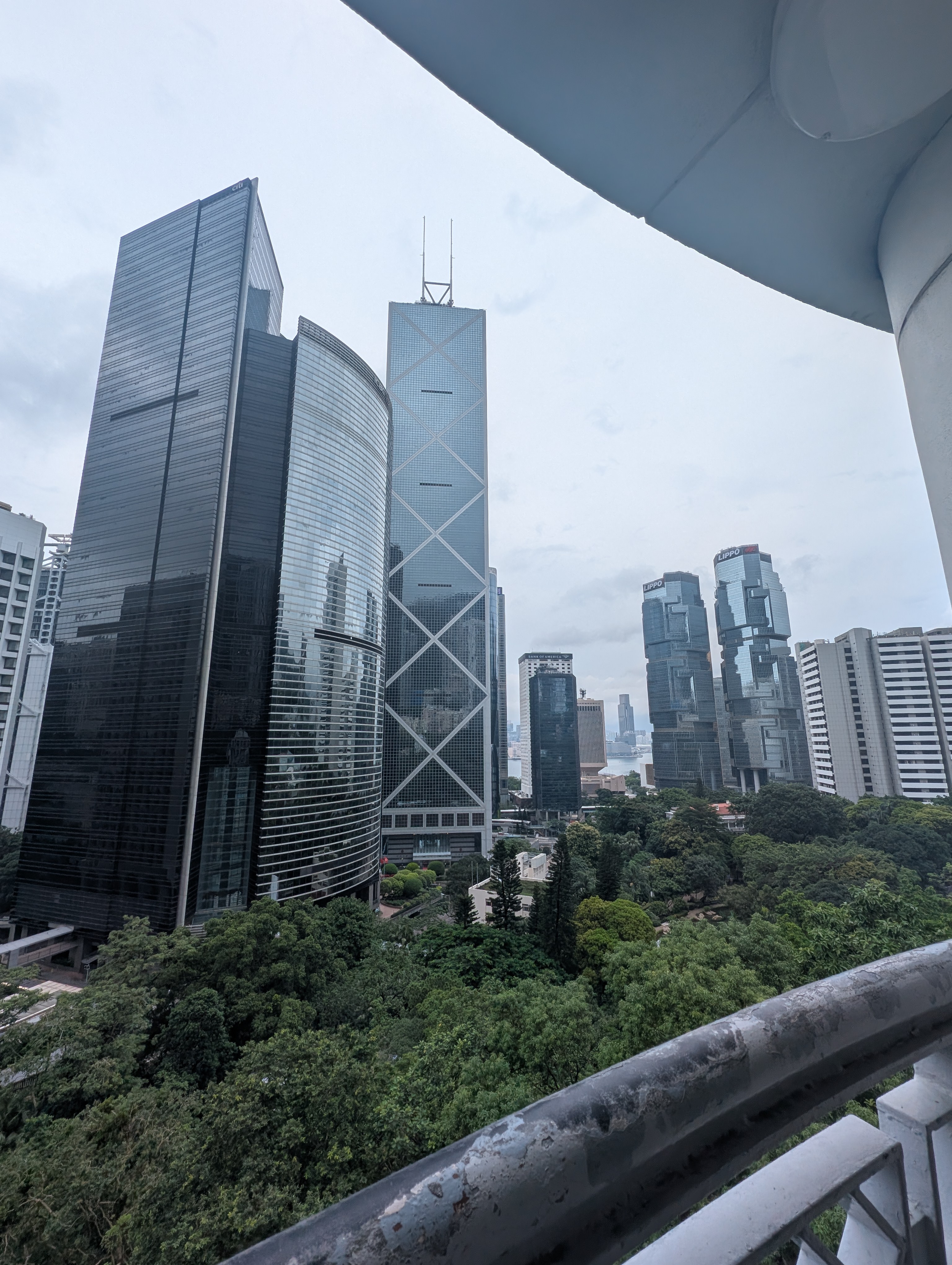 View from a little tower in Hong Kong, endless skyscrapers