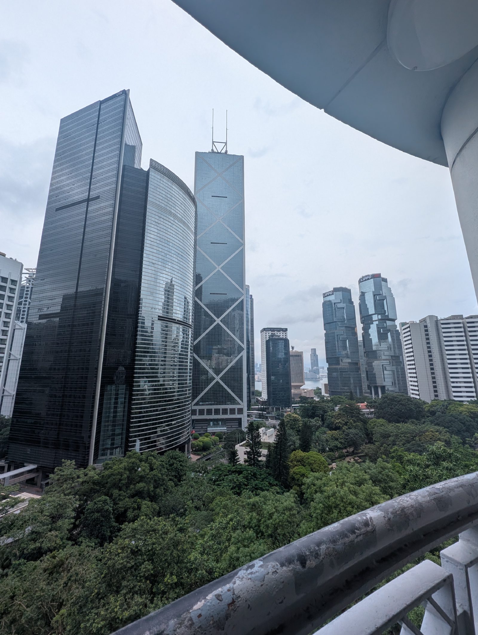 View from a little tower in Hong Kong, endless skyscrapers