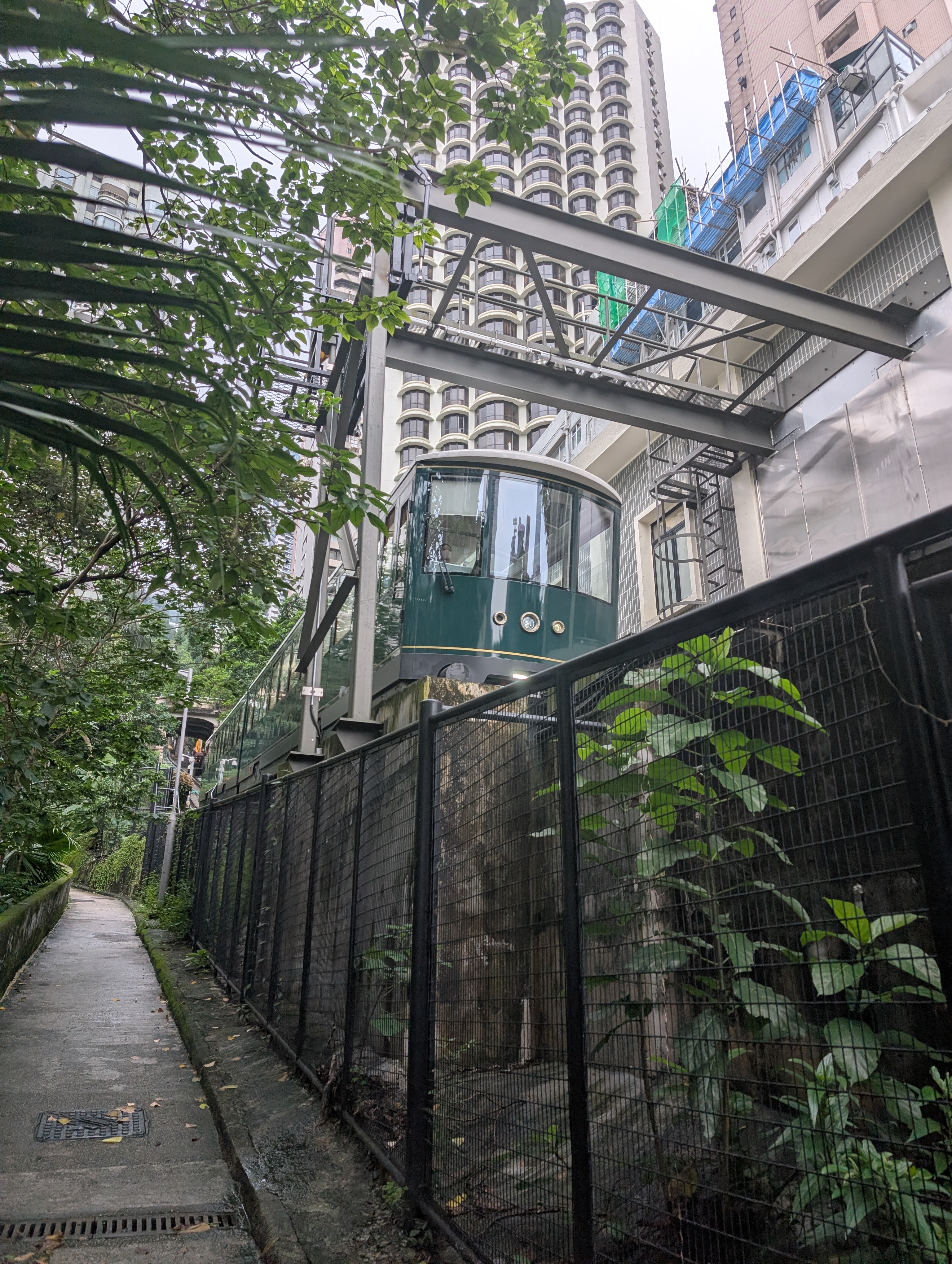 The tram that could take you up to Victoria Peak (but you could also just walk)